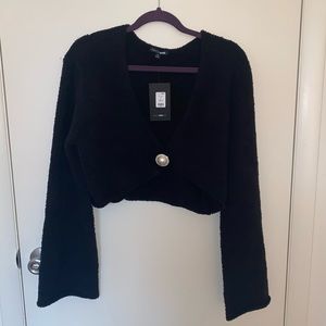 NWT Fashion Nova Cropped Cardigan - Black size 1X
